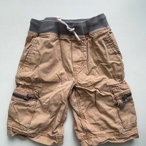 Hanna Andersson Khaki Cargo Shorts with Elastic Waist Boys Size 6-7 (120 cm)